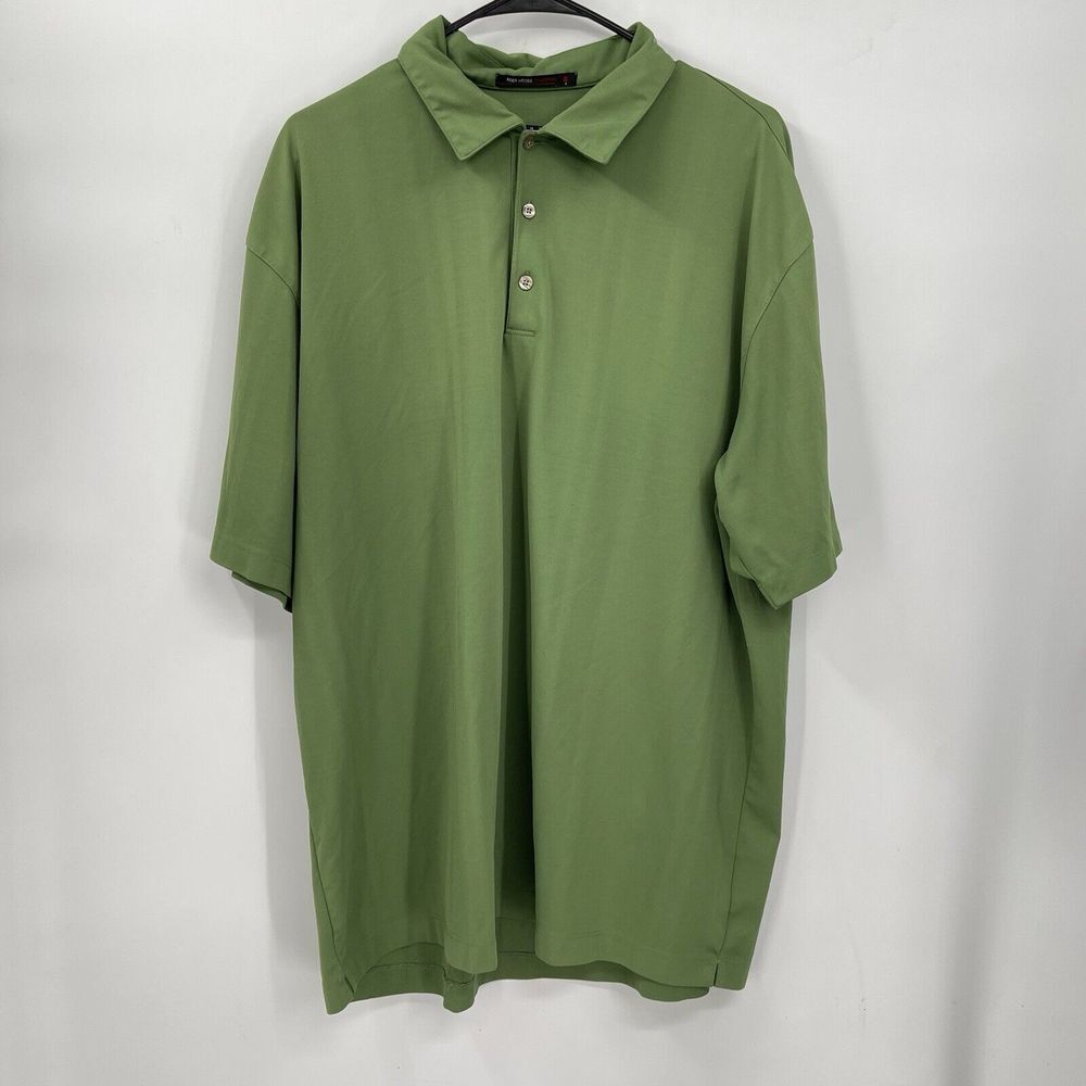 Tiger Woods Collection‎ XL Polo Shirt Mens Green Short Sleeve Stretch Pique